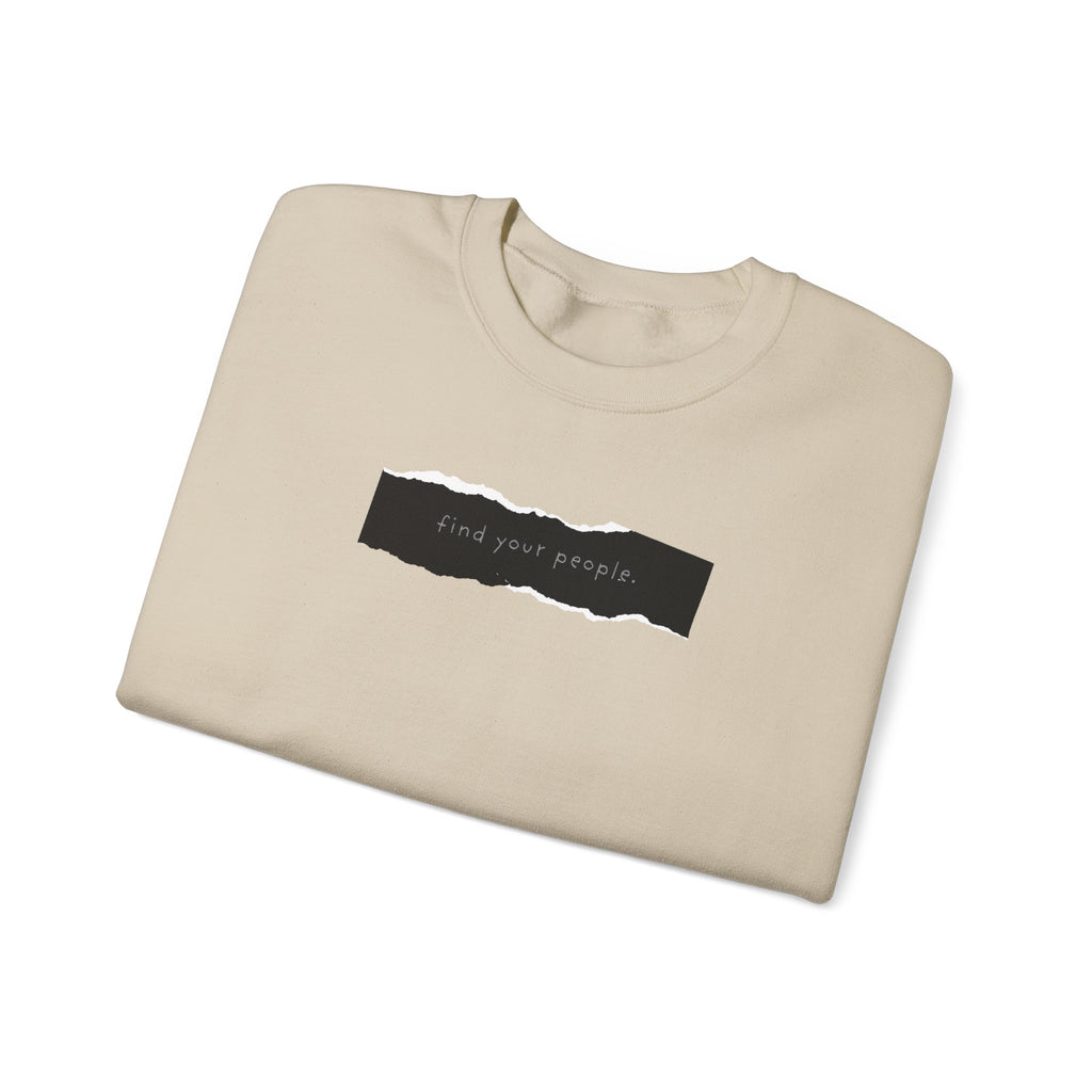 Find Your People Crewneck Sweatshirt - Black and White