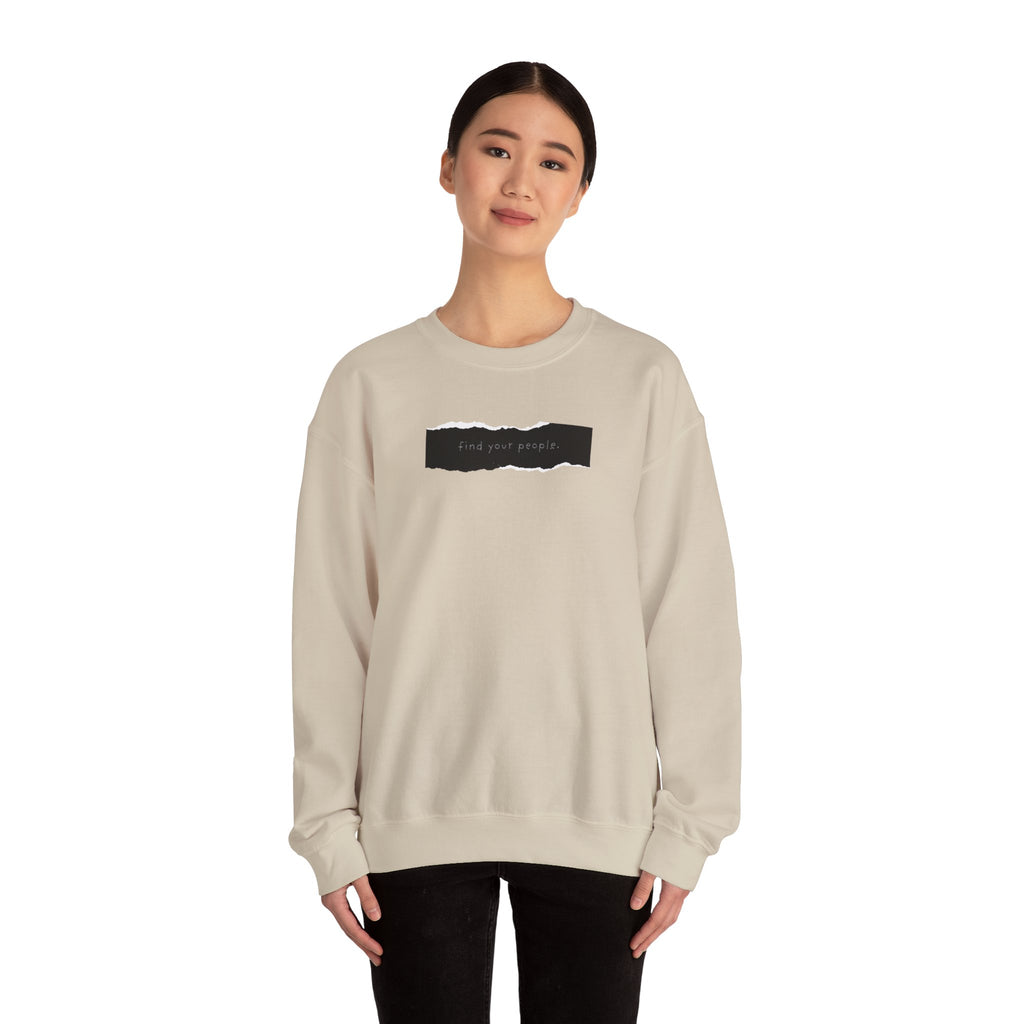 Find Your People Crewneck Sweatshirt - Black and White