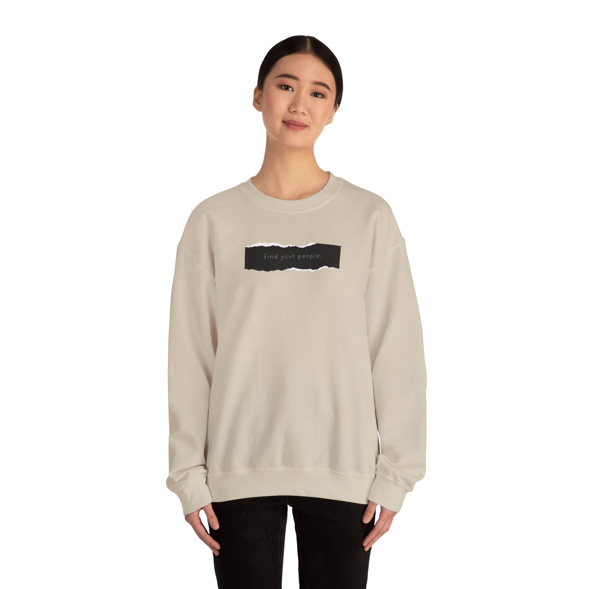 Find Your People Crewneck Sweatshirt - Black and White