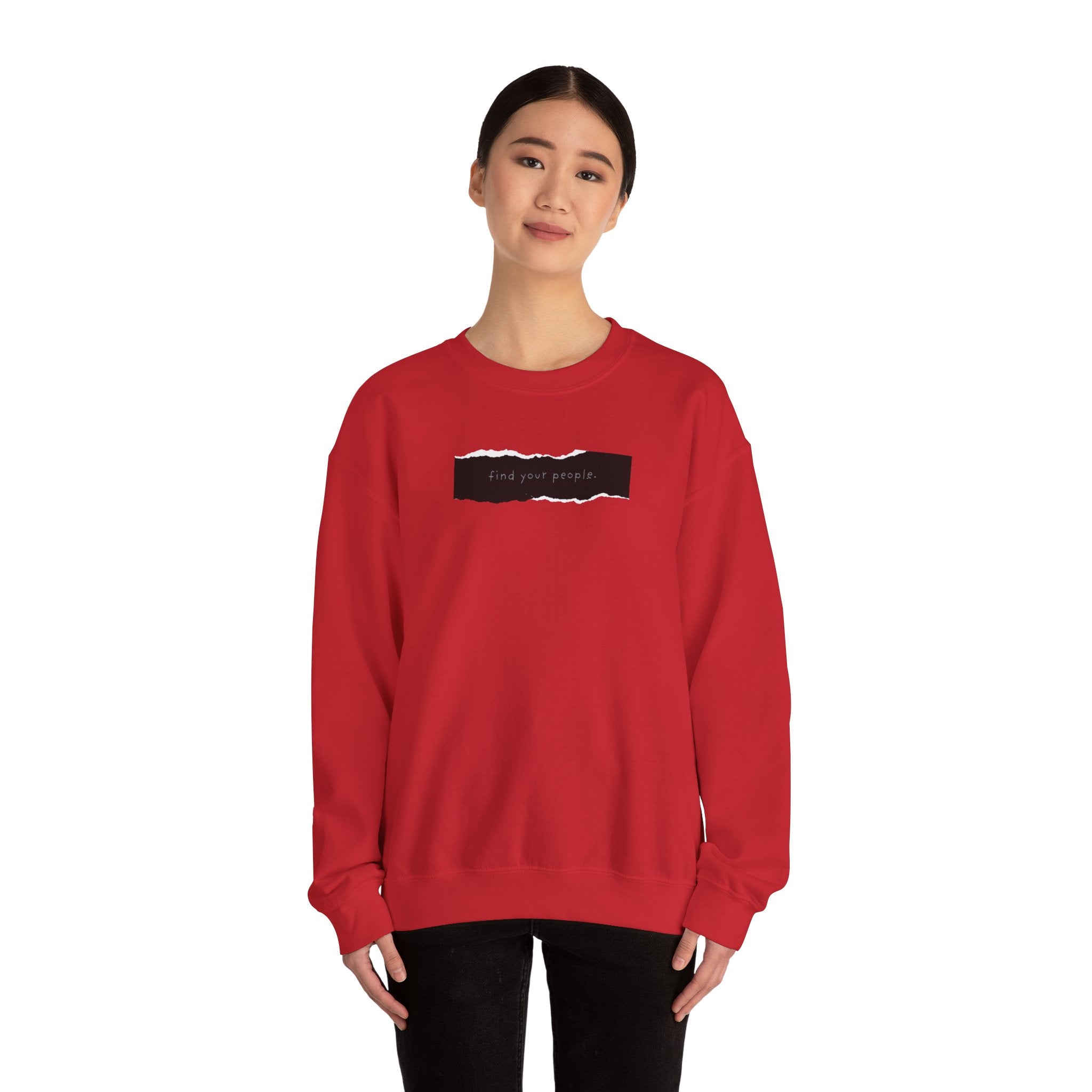 Find Your People Crewneck Sweatshirt - Black and White