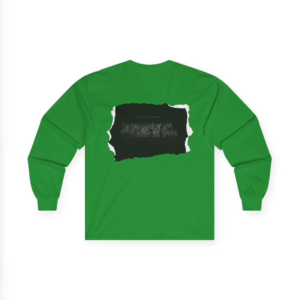 Find Your People Long Sleeve Tee - Black and White