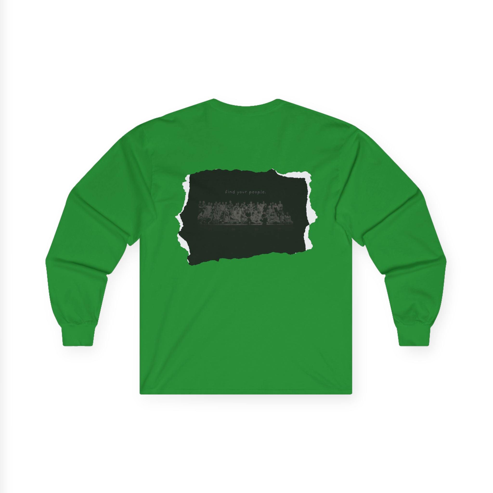 Find Your People Long Sleeve Tee - Black and White