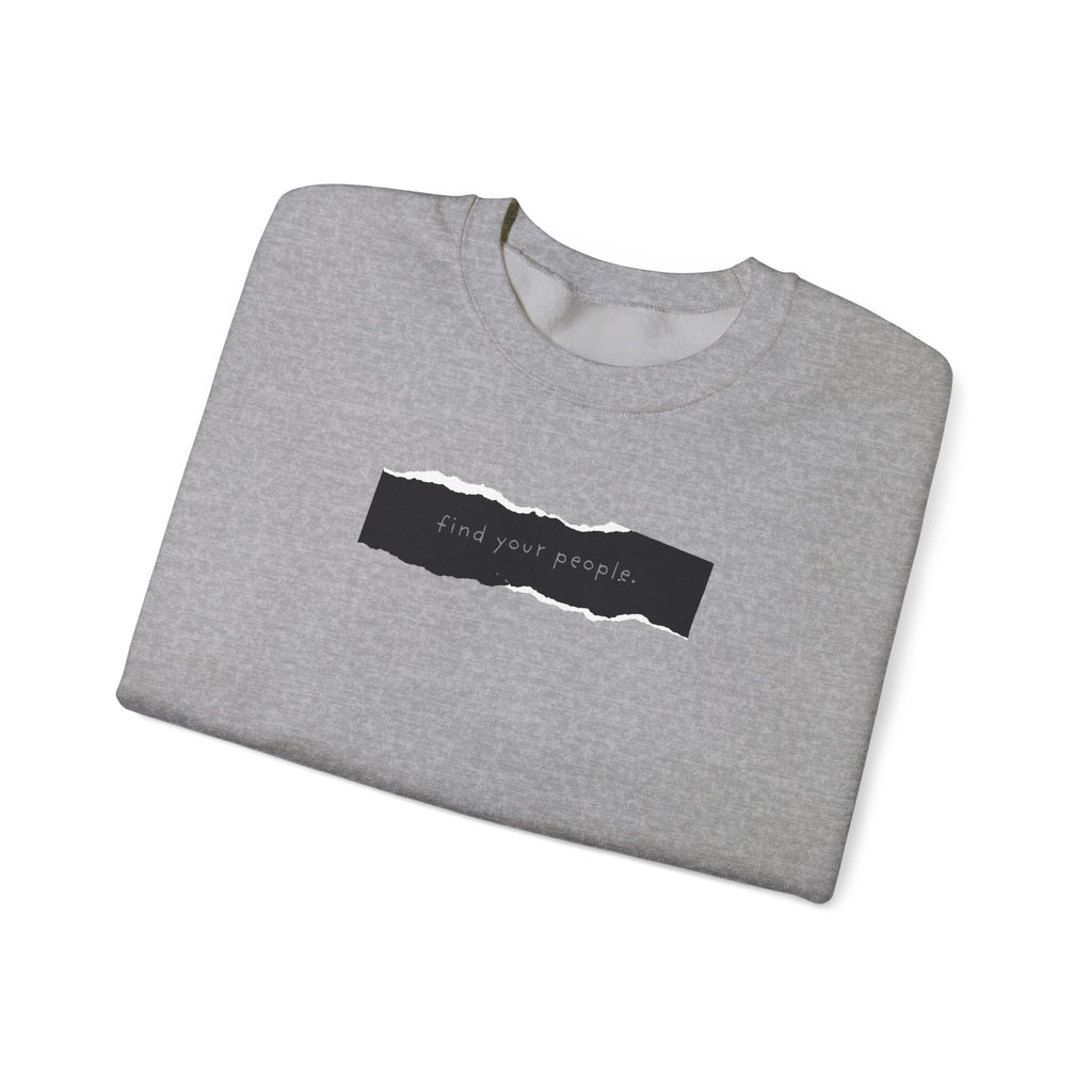 Find Your People Crewneck Sweatshirt - Black and White