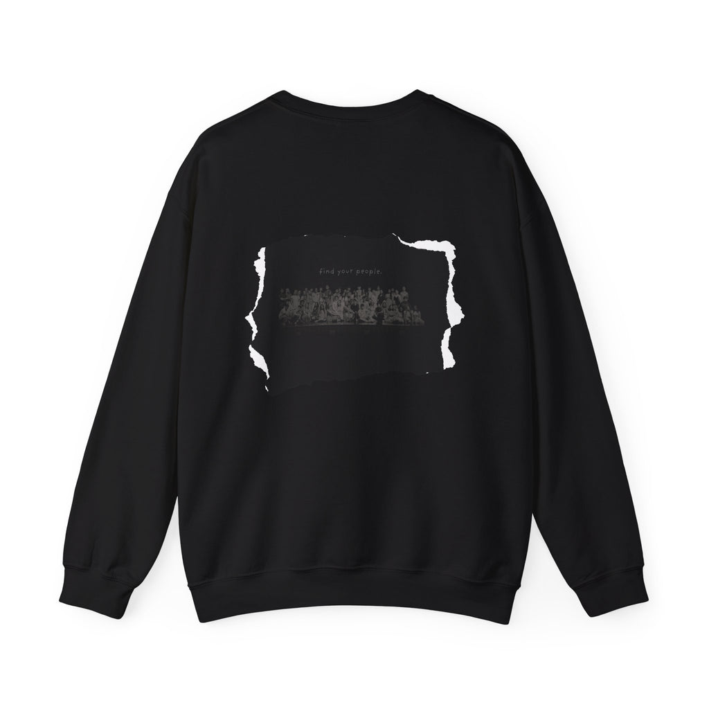 Find Your People Crewneck Sweatshirt - Black and White