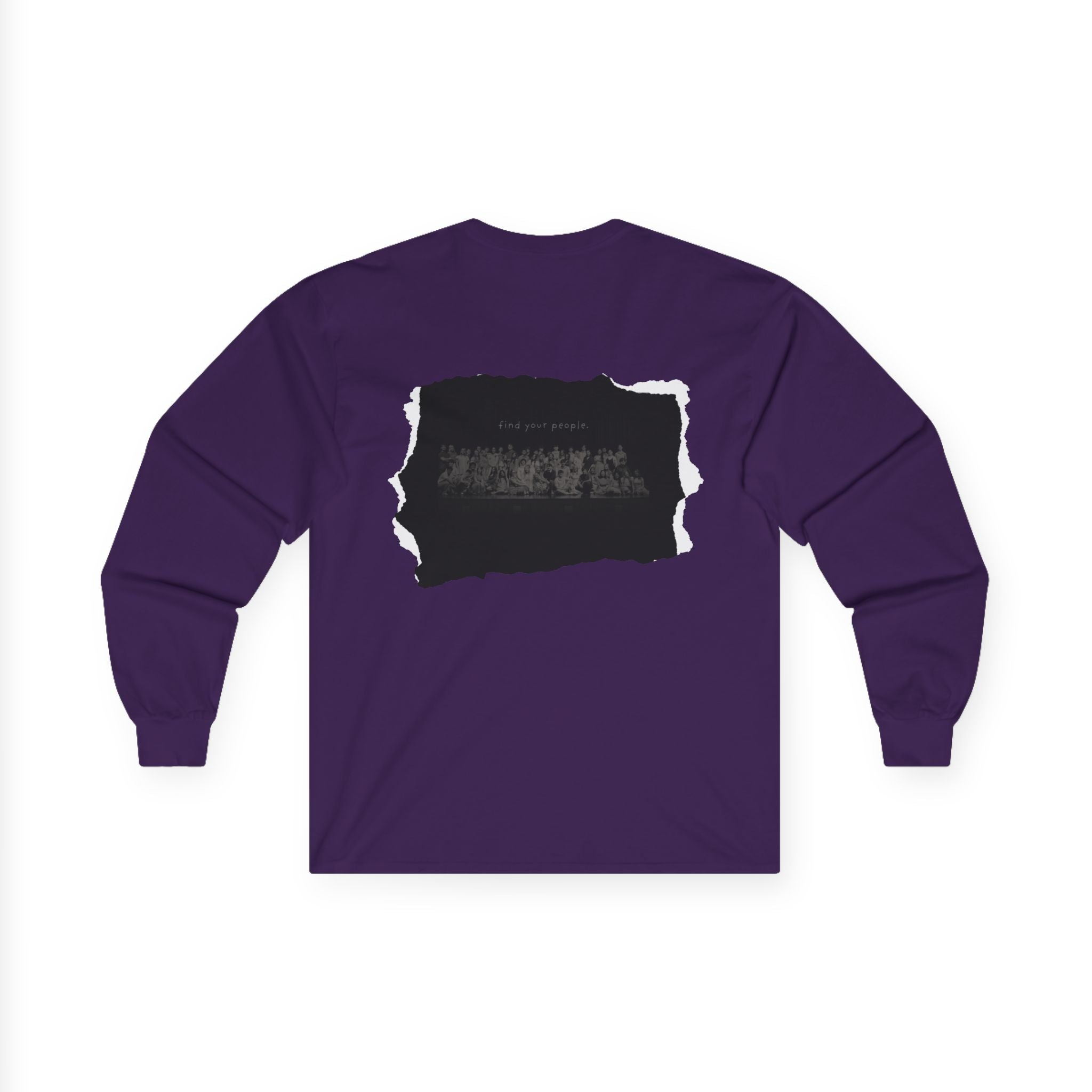 Find Your People Long Sleeve Tee - Black and White