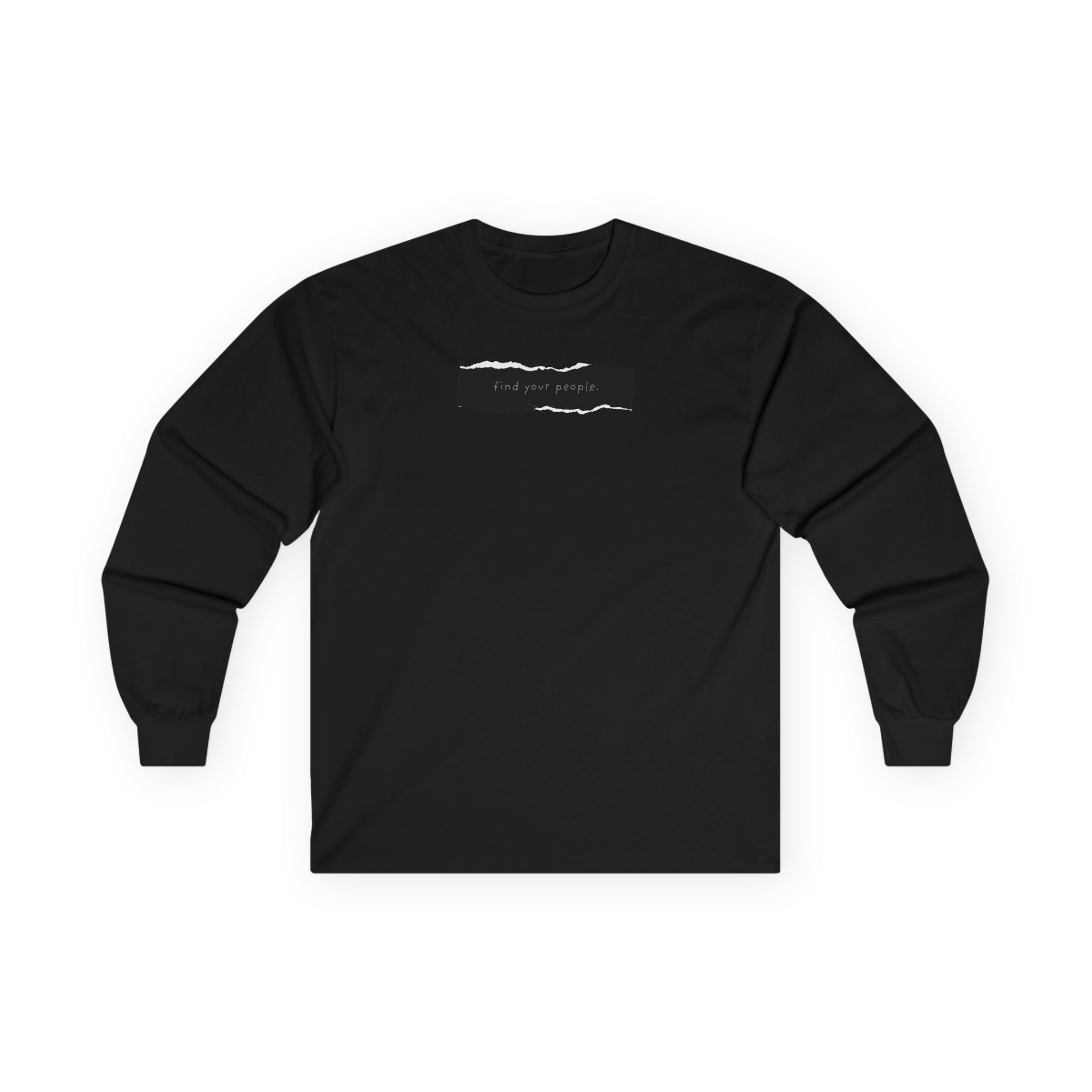 Find Your People Long Sleeve Tee - Black and White
