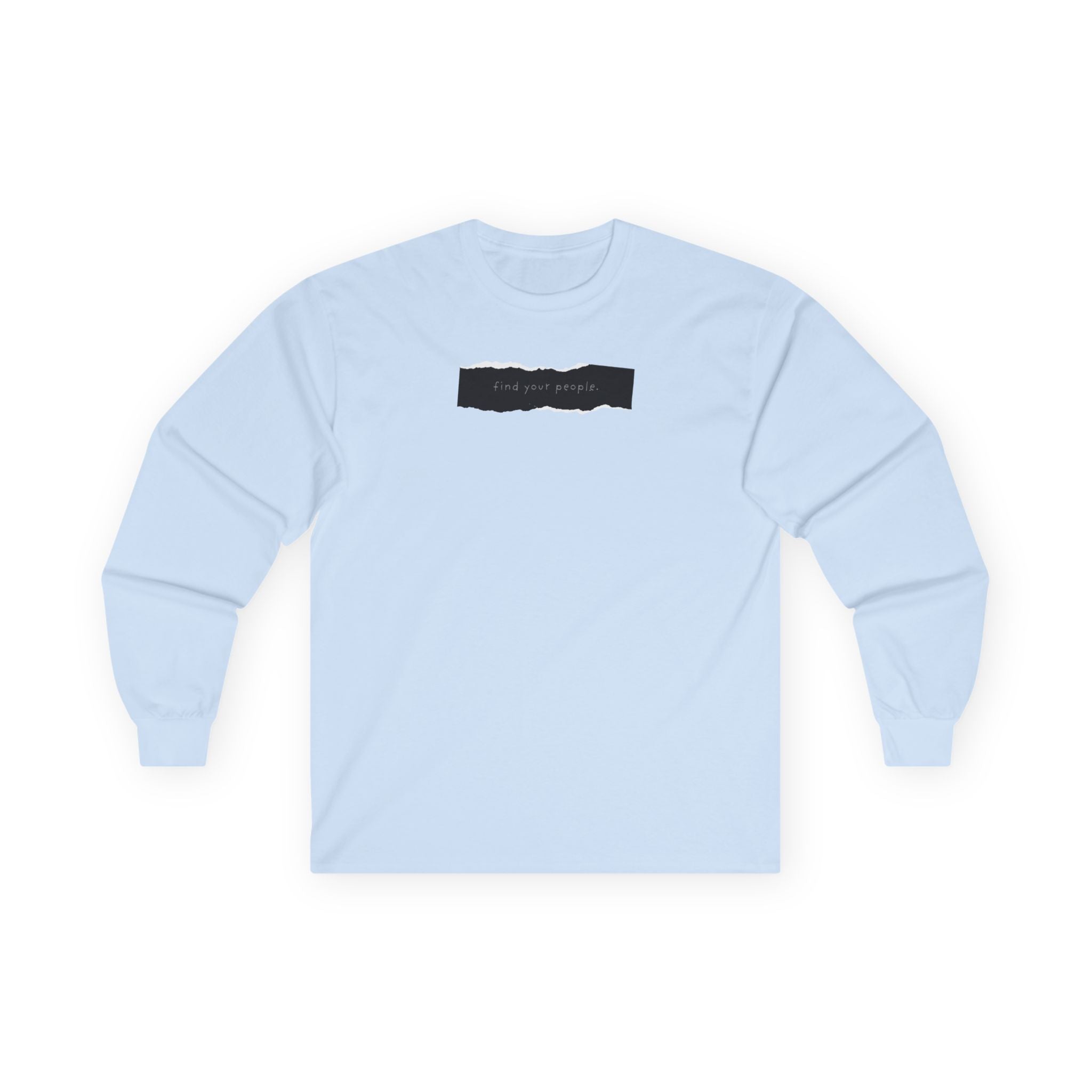 Find Your People Long Sleeve Tee - Black and White