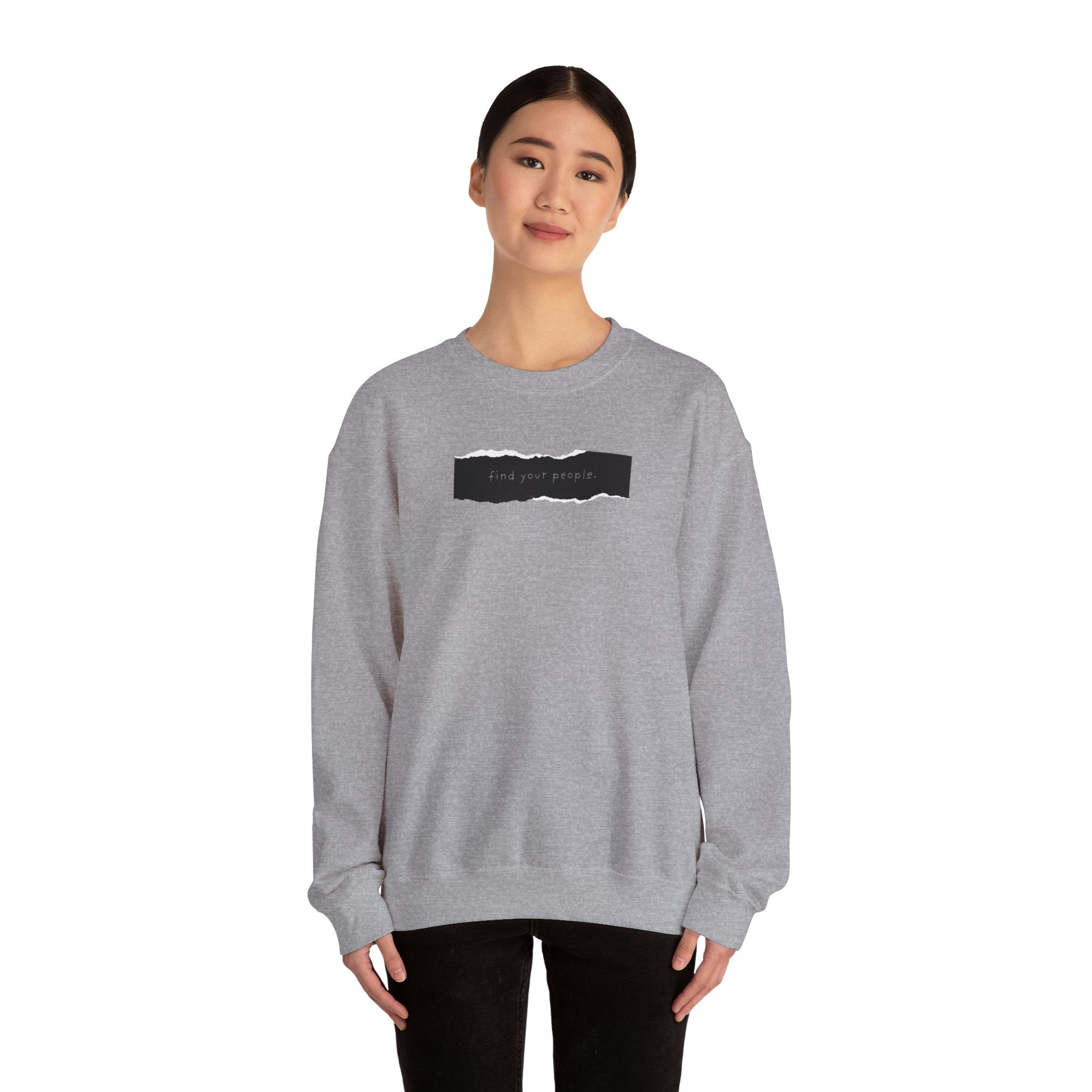 Find Your People Crewneck Sweatshirt - Black and White