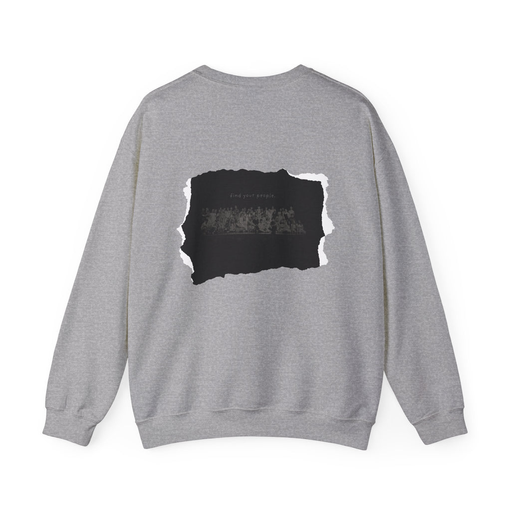 Find Your People Crewneck Sweatshirt - Black and White