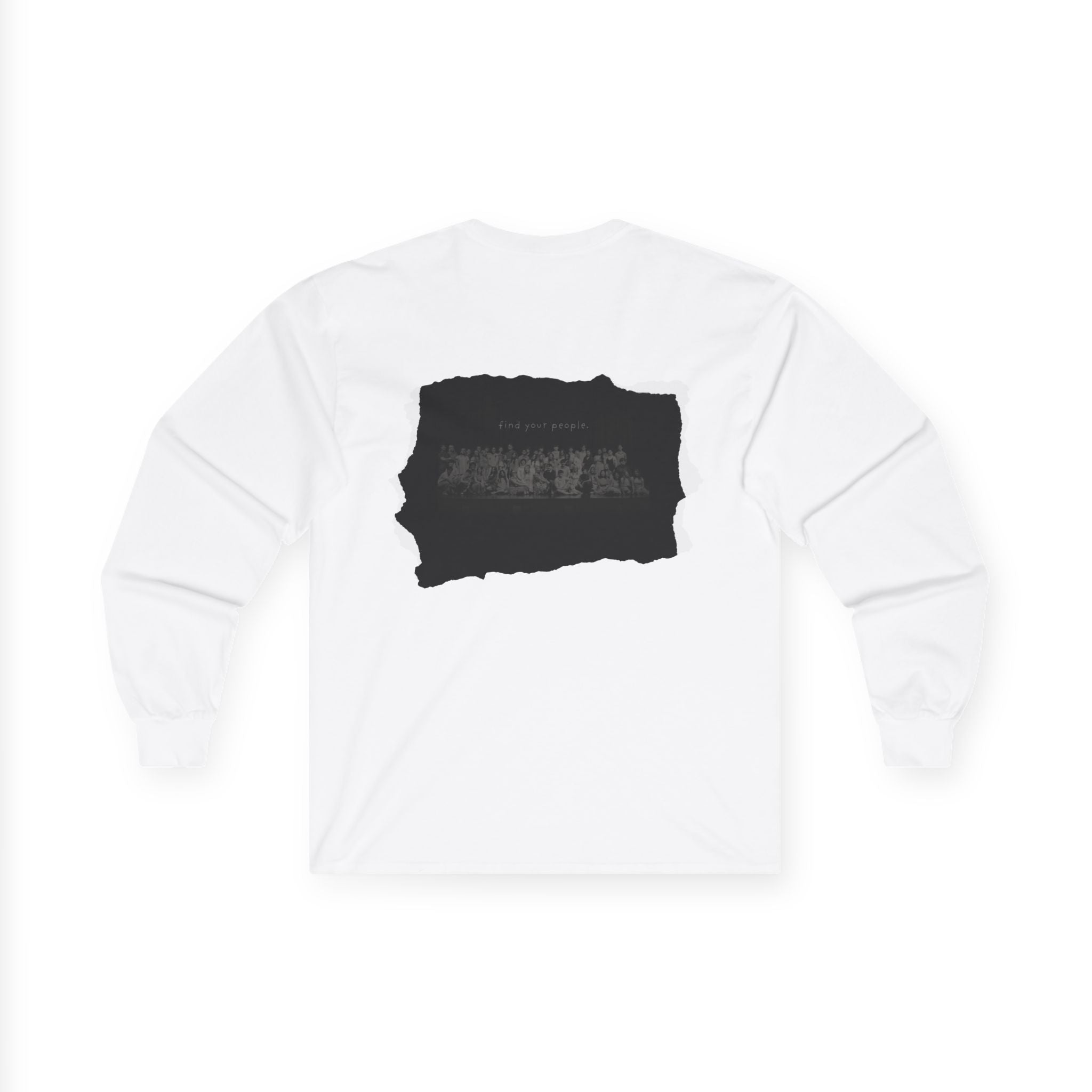 Find Your People Long Sleeve Tee - Black and White