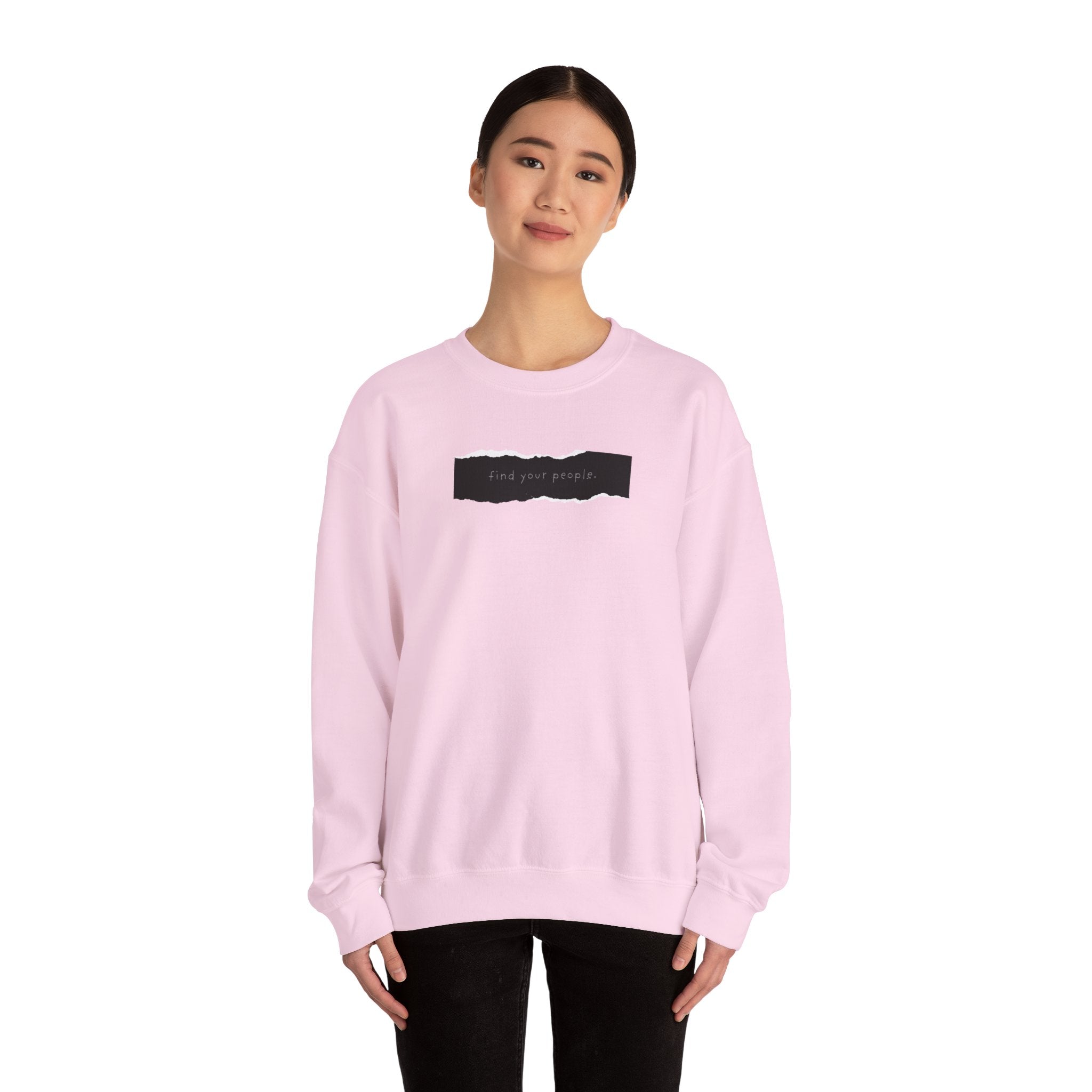 Find Your People Crewneck Sweatshirt - Black and White
