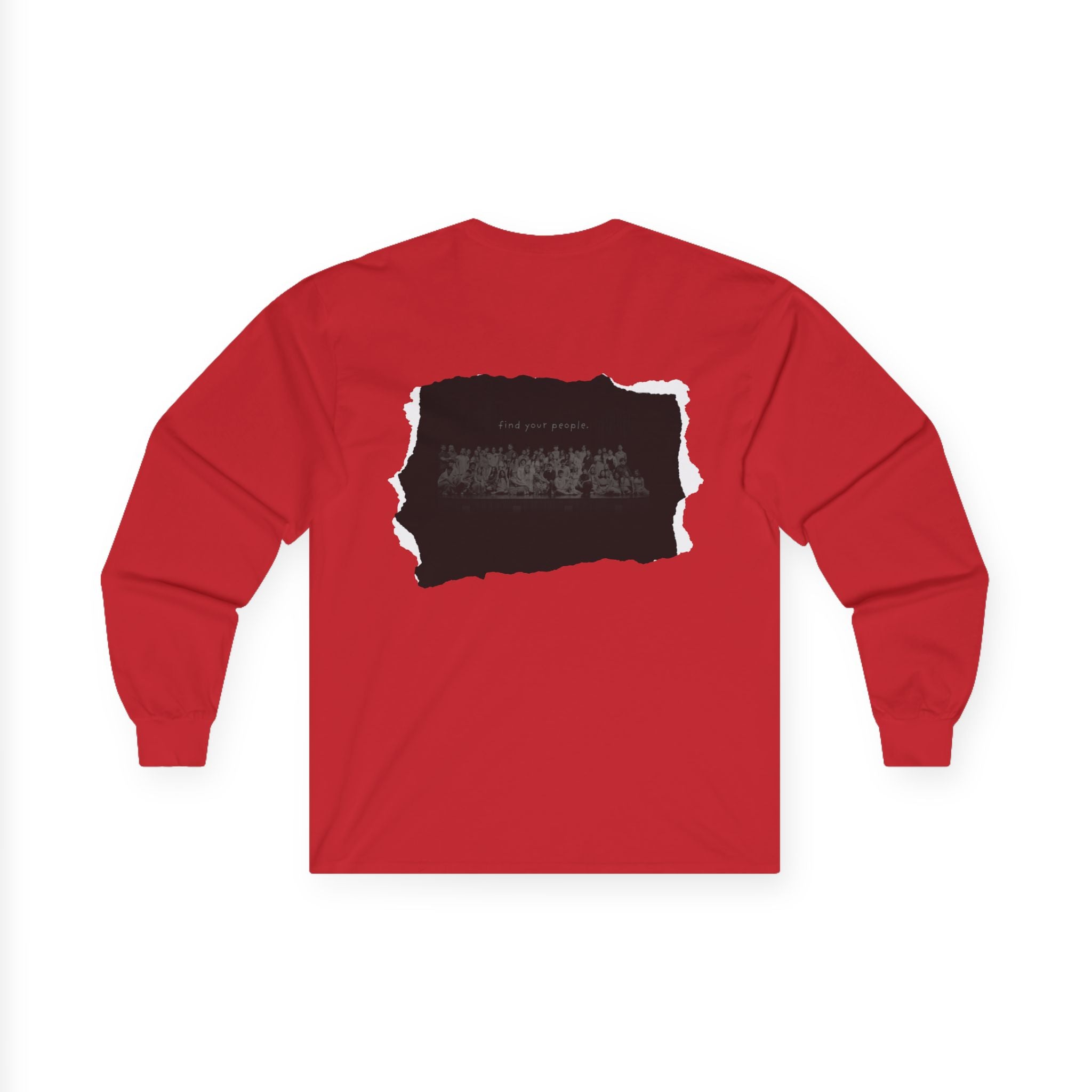 Find Your People Long Sleeve Tee - Black and White