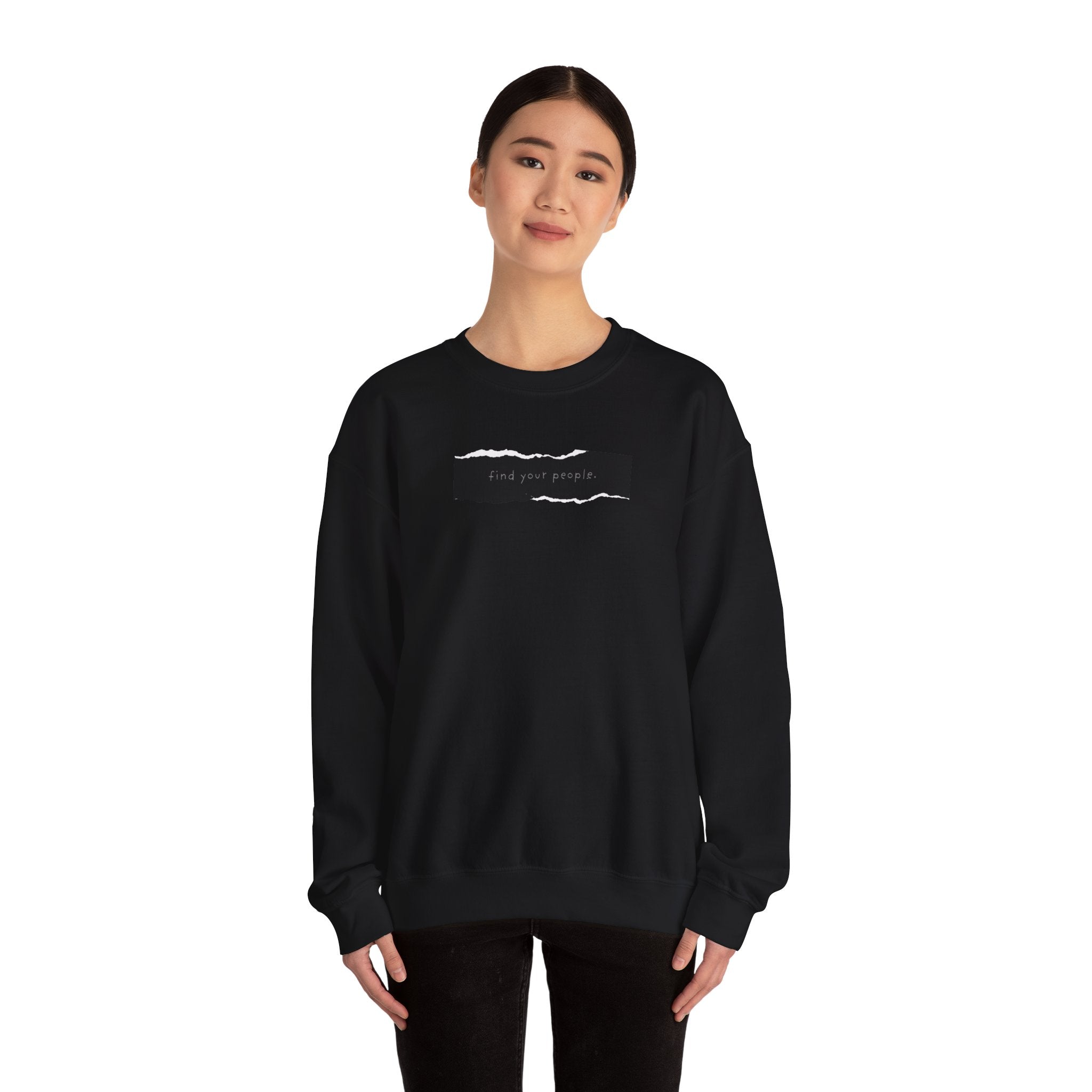 Find Your People Crewneck Sweatshirt - Black and White