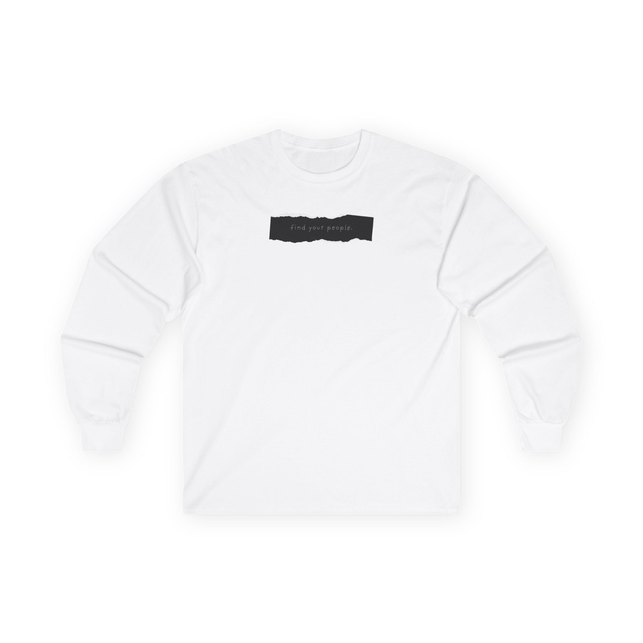 Find Your People Long Sleeve Tee - Black and White