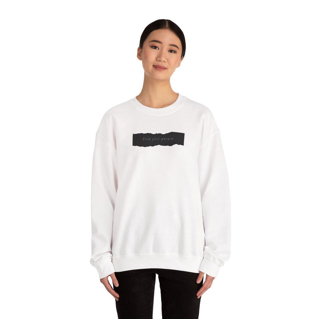 Find Your People Crewneck Sweatshirt - Black and White