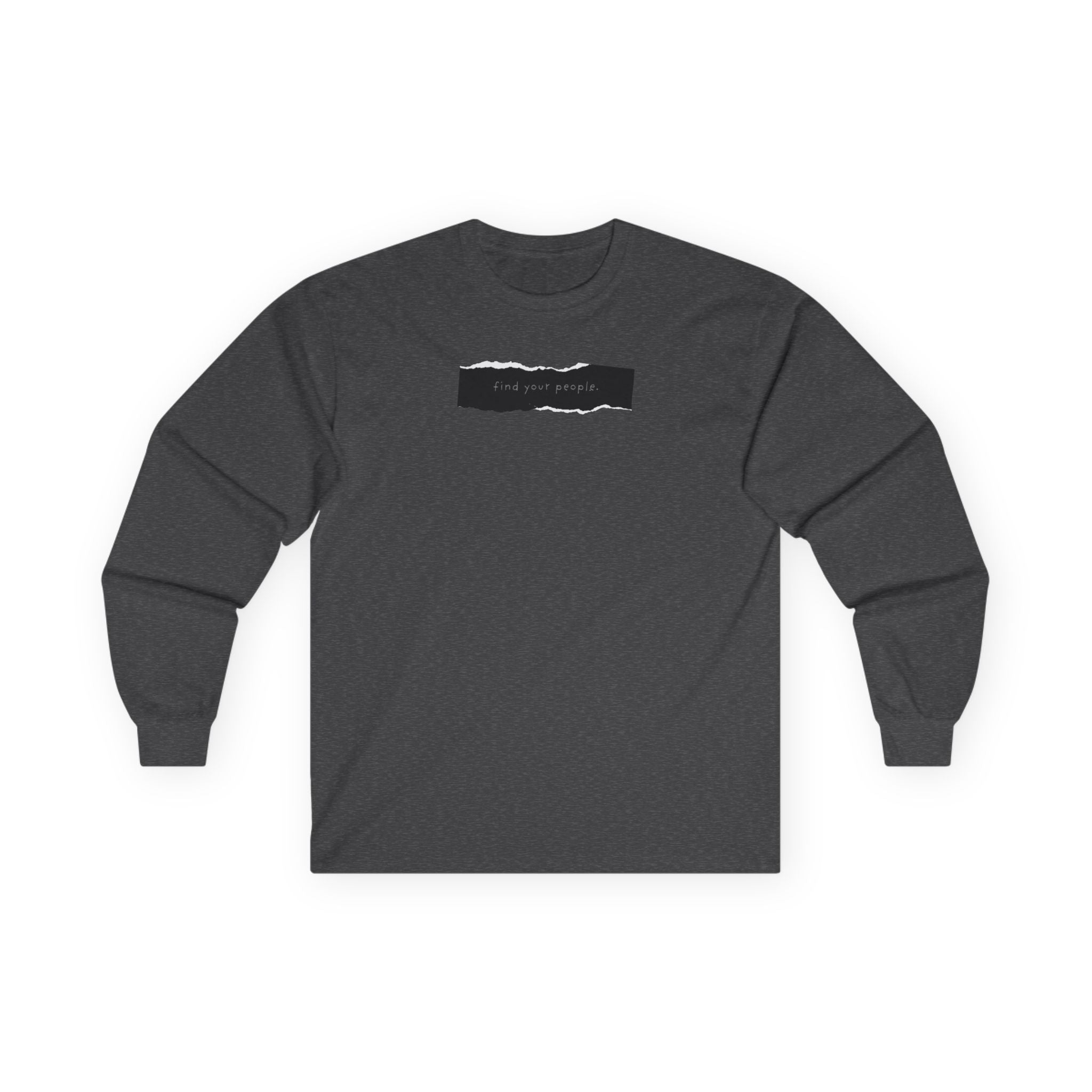 Find Your People Long Sleeve Tee - Black and White